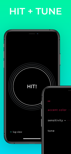 drum tuner EZ - drum tuning app for Android & iOS - Scale Tuner screen, screens overview with the settings and the hit screen